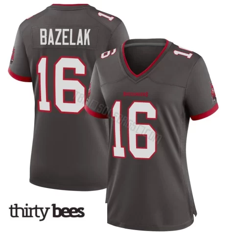 Connor Bazelak ＃16 Tampa Bay Buccaneers Women's Game Pewter Alternate Jersey