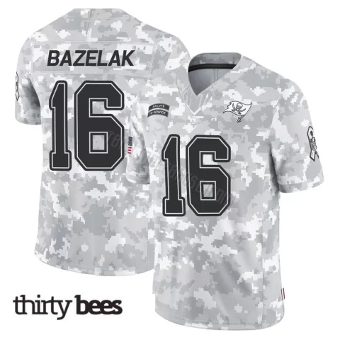 Connor Bazelak ＃16 Tampa Bay Buccaneers Youth Limited Arctic Camo 2024 Salute to Service Jersey