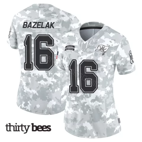 Connor Bazelak ＃16 Tampa Bay Buccaneers Women's Limited Arctic Camo 2024 Salute to Service Jersey