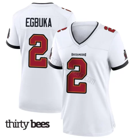 Emeka Egbuka ＃2 Tampa Bay Buccaneers Women's Game White Jersey