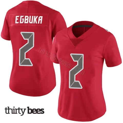 Emeka Egbuka ＃2 Tampa Bay Buccaneers Women's Limited Red Team Color Vapor Untouchable Jersey