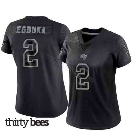 Emeka Egbuka ＃2 Tampa Bay Buccaneers Women's Limited Black Reflective Jersey