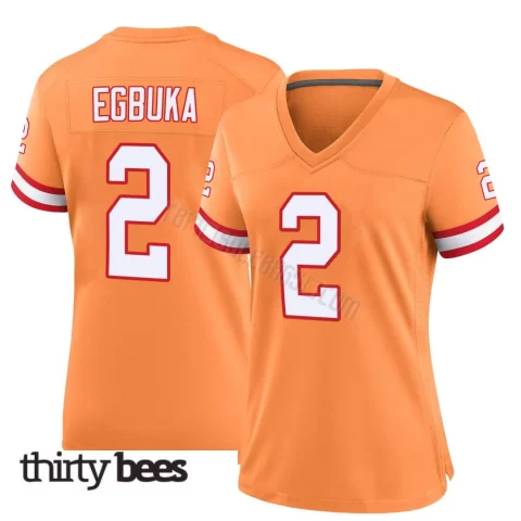 Emeka Egbuka ＃2 Tampa Bay Buccaneers Women's Game Orange Throwback Jersey