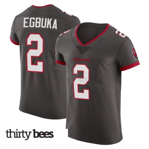 Emeka Egbuka ＃2 Tampa Bay Buccaneers Men's Elite Pewter Alternate Vapor Jersey