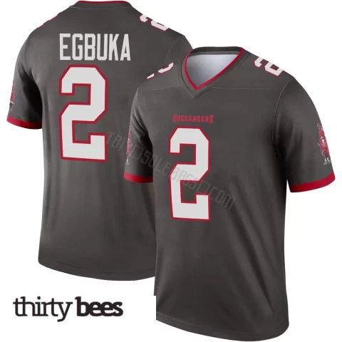 Emeka Egbuka ＃2 Tampa Bay Buccaneers Youth Legend Pewter Alternate Jersey