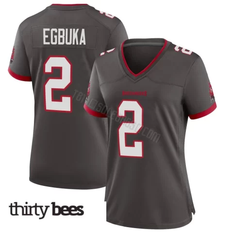 Emeka Egbuka ＃2 Tampa Bay Buccaneers Women's Game Pewter Alternate Jersey