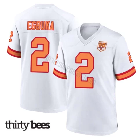 Emeka Egbuka ＃2 Tampa Bay Buccaneers Youth Game White '76 50th Season Jersey