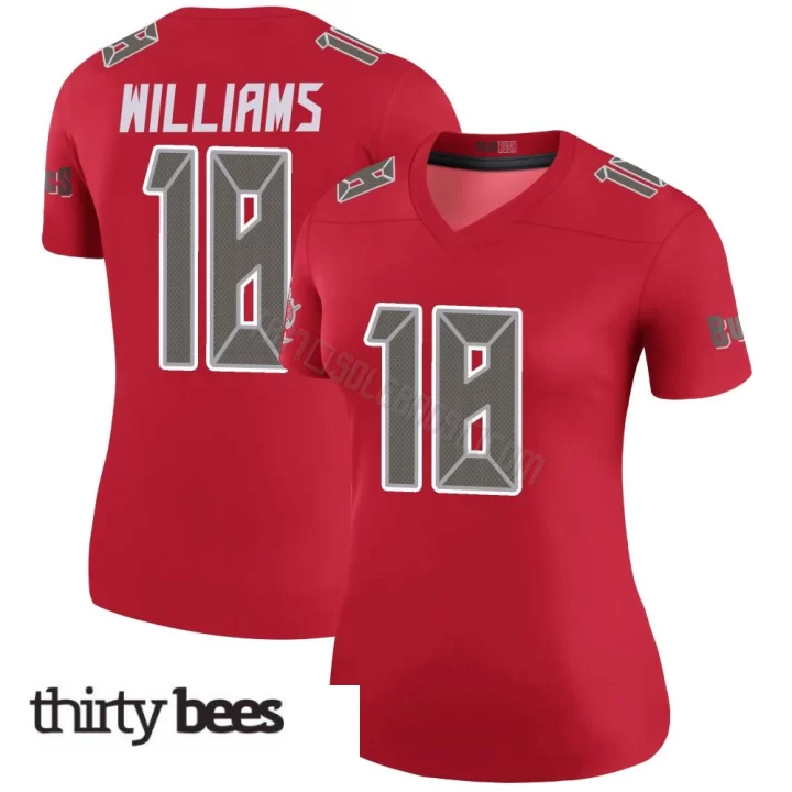 Josh Williams ＃18 Tampa Bay Buccaneers Women's Legend Red Color Rush Jersey