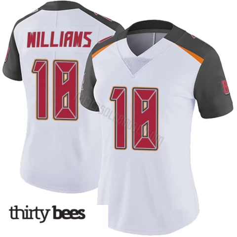 Josh Williams ＃18 Tampa Bay Buccaneers Women's Limited White Vapor Untouchable Jersey