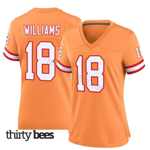 Josh Williams ＃18 Tampa Bay Buccaneers Women's Game Orange Throwback Jersey