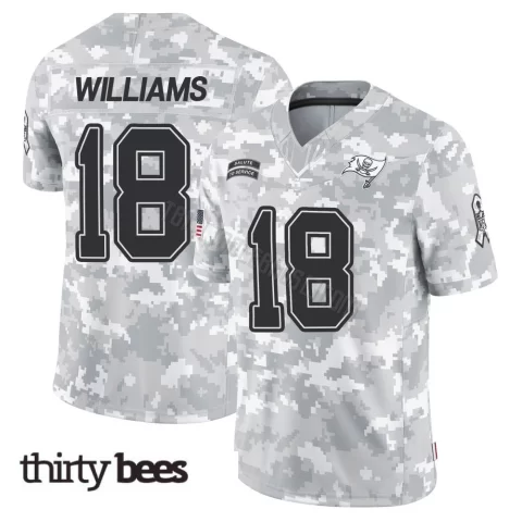 Josh Williams ＃18 Tampa Bay Buccaneers Youth Limited Arctic Camo 2024 Salute to Service Jersey