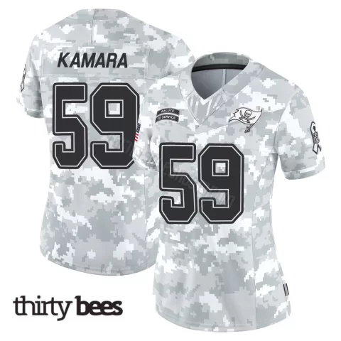 Mohamed Kamara ＃59 Tampa Bay Buccaneers Women's Limited Arctic Camo 2024 Salute to Service Jersey