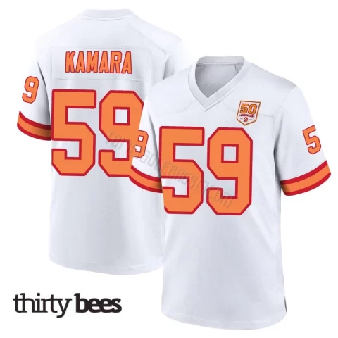 Mohamed Kamara ＃59 Tampa Bay Buccaneers Men's Game White '76 50th Season Jersey