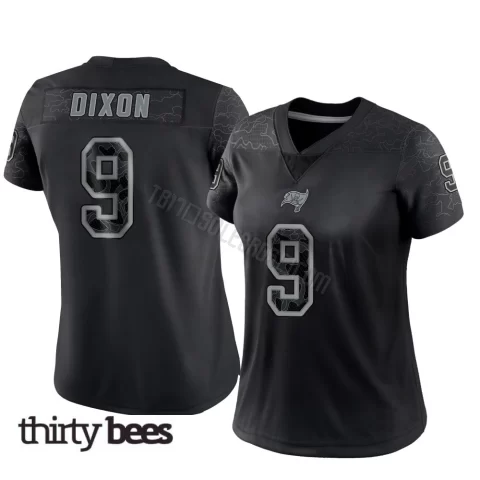 Riley Dixon ＃9 Tampa Bay Buccaneers Women's Limited Black Reflective Jersey