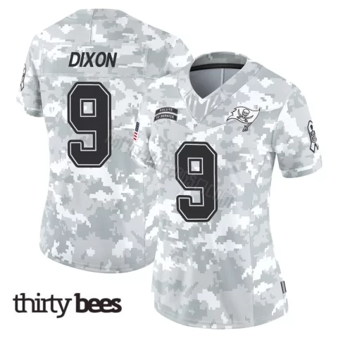 Riley Dixon ＃9 Tampa Bay Buccaneers Women's Limited Arctic Camo 2024 Salute to Service Jersey
