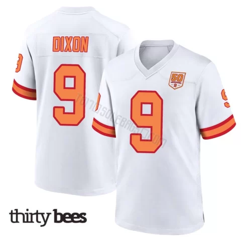 Riley Dixon ＃9 Tampa Bay Buccaneers Men's Game White '76 50th Season Jersey
