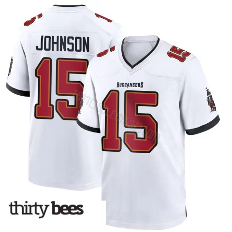 Tez Johnson ＃15 Tampa Bay Buccaneers Men's Game White Jersey