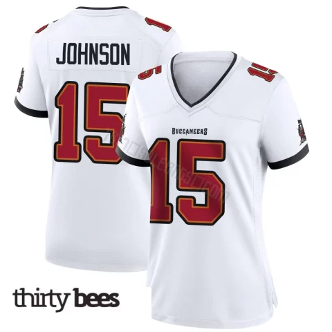 Tez Johnson ＃15 Tampa Bay Buccaneers Women's Game White Jersey