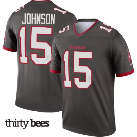 Tez Johnson ＃15 Tampa Bay Buccaneers Youth Legend Pewter Alternate Jersey