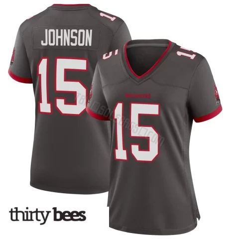 Tez Johnson ＃15 Tampa Bay Buccaneers Women's Game Pewter Alternate Jersey