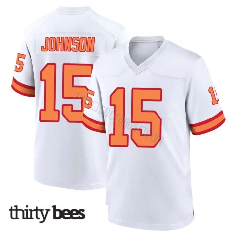 Tez Johnson ＃15 Tampa Bay Buccaneers Men's Game White '76 Jersey