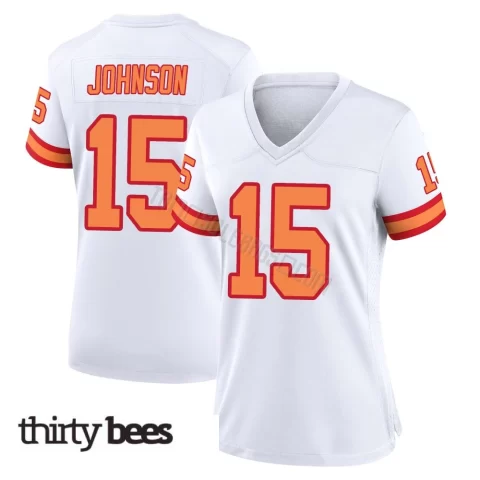 Tez Johnson ＃15 Tampa Bay Buccaneers Women's Game White '76 Jersey
