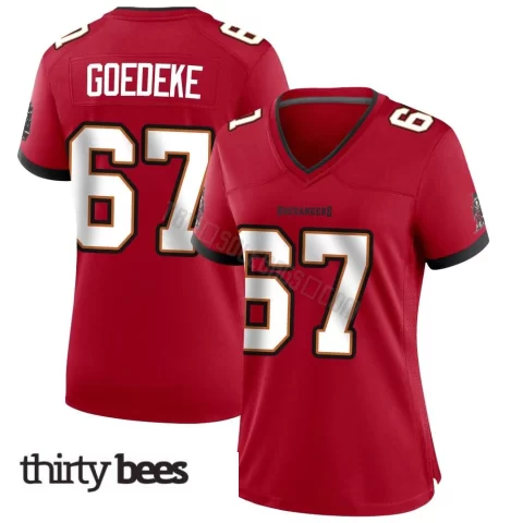 Luke Goedeke ＃67 Tampa Bay Buccaneers Women's Game Red Team Color Jersey