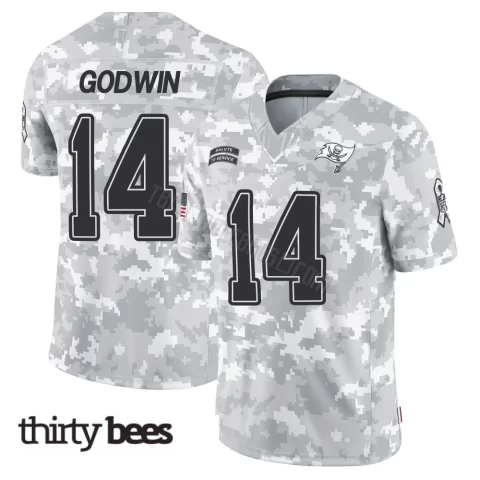 Chris Godwin ＃14 Tampa Bay Buccaneers Men's Limited Arctic Camo 2024 Salute to Service Jersey