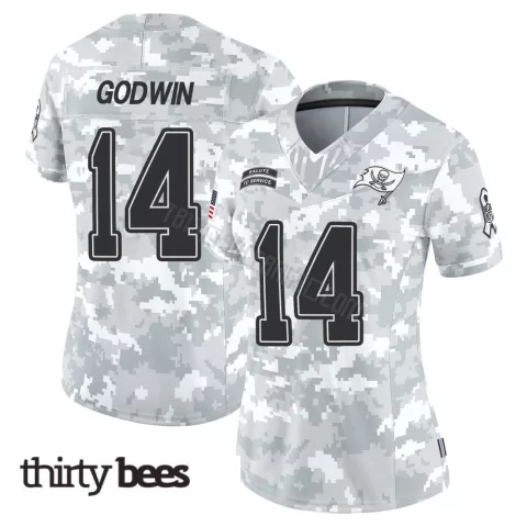Chris Godwin ＃14 Tampa Bay Buccaneers Women's Limited Arctic Camo 2024 Salute to Service Jersey