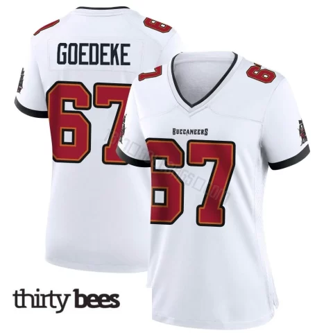 Luke Goedeke ＃67 Tampa Bay Buccaneers Women's Game White Jersey
