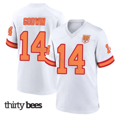 Chris Godwin ＃14 Tampa Bay Buccaneers Men's Game White '76 50th Season Jersey