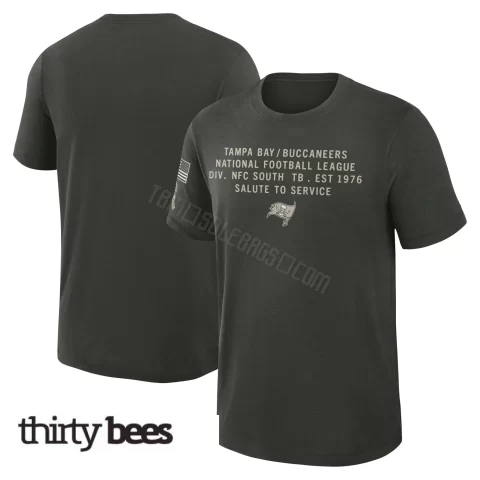 Tampa Bay Buccaneers Men's Green Dark 2025 Salute to Service Sideline Slub T-Shirt