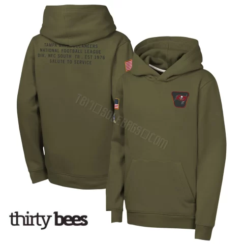 Tampa Bay Buccaneers Youth Olive 2025 Salute to Service Club Fleece Hoodie