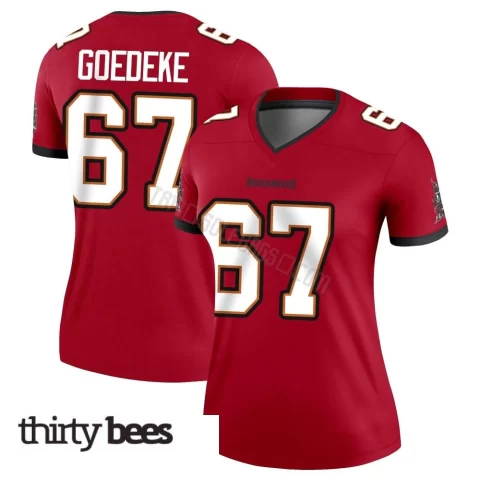 Luke Goedeke ＃67 Tampa Bay Buccaneers Women's Legend Red Jersey