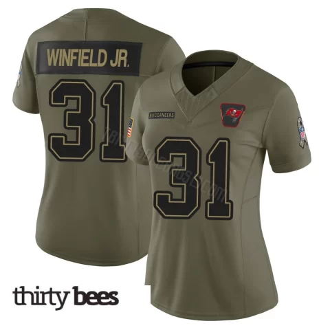 Antoine Winfield Jr. ＃31 Tampa Bay Buccaneers Women's Limited Olive 2025 Salute to Service Jersey