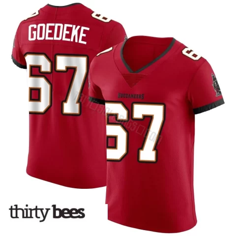 Luke Goedeke ＃67 Tampa Bay Buccaneers Men's Elite Red Vapor Jersey