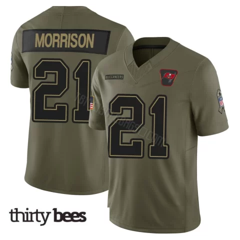 Benjamin Morrison ＃21 Tampa Bay Buccaneers Men's Limited Olive 2025 Salute to Service Jersey