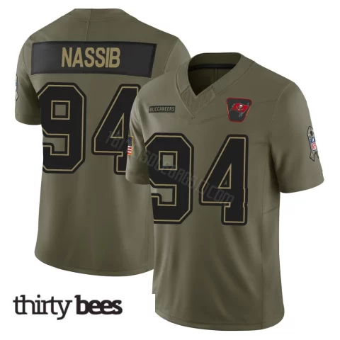 Carl Nassib ＃94 Tampa Bay Buccaneers Youth Limited Olive 2025 Salute to Service Jersey