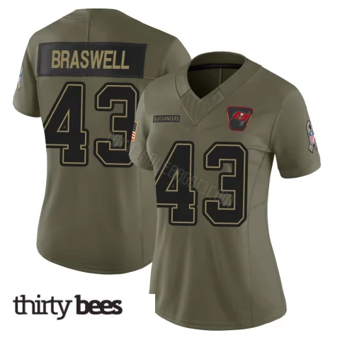 Chris Braswell ＃43 Tampa Bay Buccaneers Women's Limited Olive 2025 Salute to Service Jersey