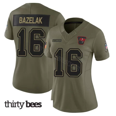 Connor Bazelak ＃16 Tampa Bay Buccaneers Women's Limited Olive 2025 Salute to Service Jersey