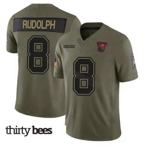 Kyle Rudolph ＃8 Tampa Bay Buccaneers Men's Limited Olive 2025 Salute to Service Jersey