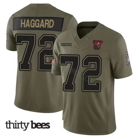 Luke Haggard ＃72 Tampa Bay Buccaneers Youth Limited Olive 2025 Salute to Service Jersey