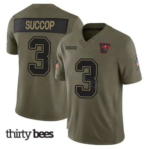 Ryan Succop ＃3 Tampa Bay Buccaneers Youth Limited Olive 2025 Salute to Service Jersey