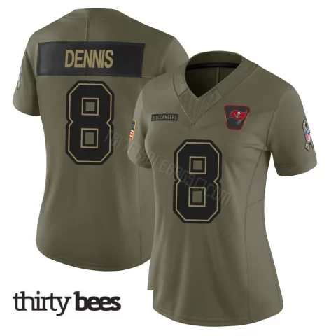 SirVocea Dennis ＃8 Tampa Bay Buccaneers Women's Limited Olive 2025 Salute to Service Jersey