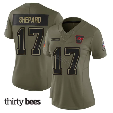 Sterling Shepard ＃17 Tampa Bay Buccaneers Women's Limited Olive 2025 Salute to Service Jersey