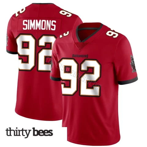 Elijah Simmons ＃92 Tampa Bay Buccaneers Men's Limited Red Team Color Vapor Untouchable Jersey