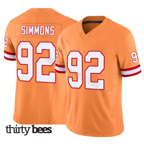 Elijah Simmons ＃92 Tampa Bay Buccaneers Youth Limited Orange Vapor F.U.S.E. Jersey