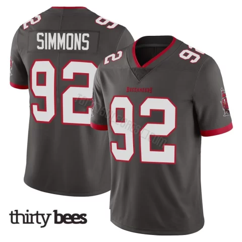 Elijah Simmons ＃92 Tampa Bay Buccaneers Youth Limited Pewter Alternate Vapor Jersey