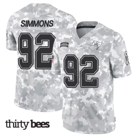 Elijah Simmons ＃92 Tampa Bay Buccaneers Youth Limited Arctic Camo 2024 Salute to Service Jersey
