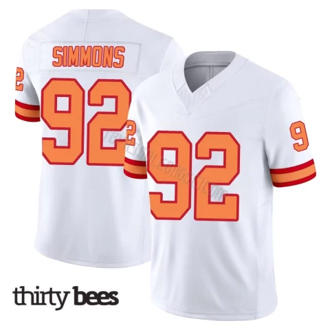 Elijah Simmons ＃92 Tampa Bay Buccaneers Youth Limited White '76 Vapor F.U.S.E. Jersey